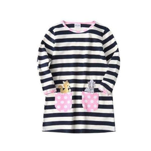 Planet Gates H6328 / 3T New Kids Clothes Baby Girls Dress Child Floral Clothing for Girls Long Seeve Flower Princess Party Dress