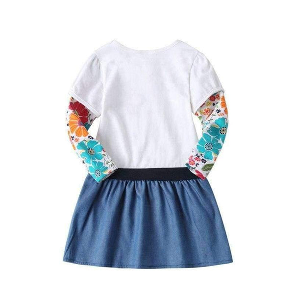 Planet Gates H6328 / 3T New Kids Clothes Baby Girls Dress Child Floral Clothing for Girls Long Seeve Flower Princess Party Dress