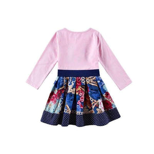 Planet Gates H6328 / 3T New Kids Clothes Baby Girls Dress Child Floral Clothing for Girls Long Seeve Flower Princess Party Dress