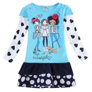 Planet Gates H6495 / 3T New Kids Clothes Baby Girls Dress Child Floral Clothing for Girls Long Seeve Flower Princess Party Dress