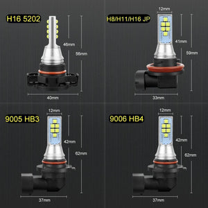 Planet Gates H8 2Pcs H11 H8 Led Bulb 9005 HB3 9006 HB4 H16 5202 PSX24W Led Car Fog Light 1400LM 6000K White 12V 24V Auto Lamp Bulbs