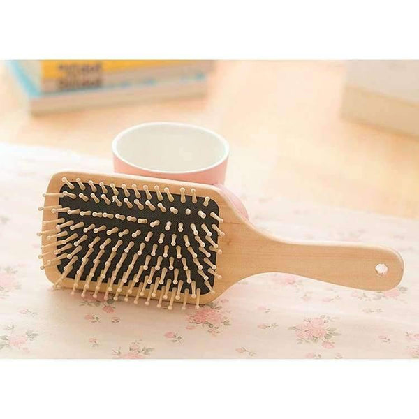 Planet Gates Hair Comb Brush Natural Bristle Anti-static Curly Wood Handle Hair Care Styling Comb Radial Brush Hairdressing Tool