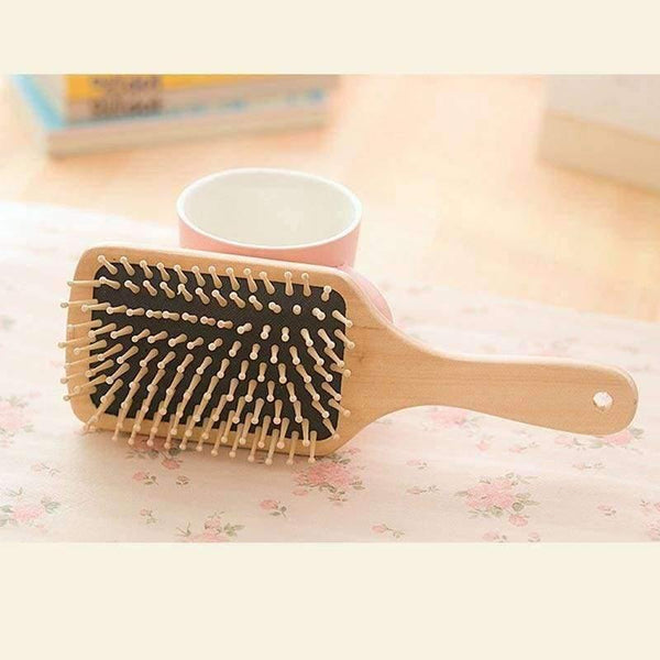 Planet Gates Hair Comb Brush Natural Bristle Anti-static Curly Wood Handle Hair Care Styling Comb Radial Brush Hairdressing Tool