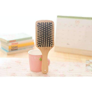 Planet Gates Hair Comb Brush Natural Bristle Anti-static Curly Wood Handle Hair Care Styling Comb Radial Brush Hairdressing Tool