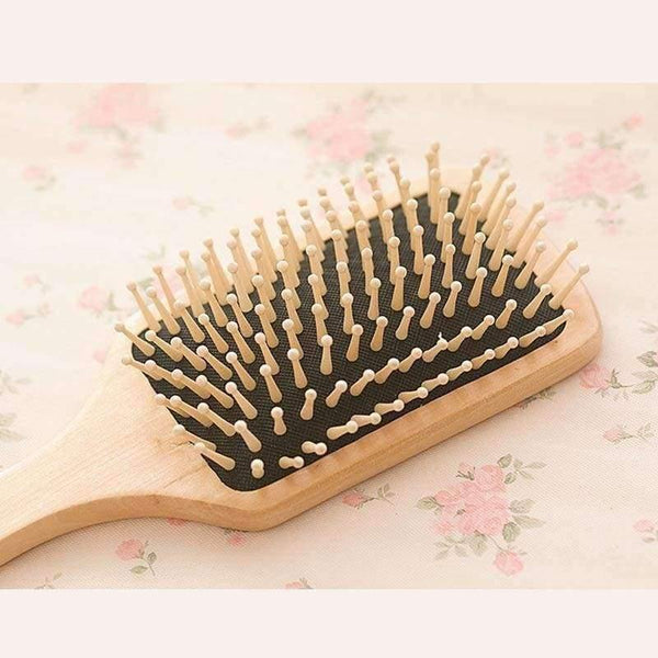 Planet Gates Hair Comb Brush Natural Bristle Anti-static Curly Wood Handle Hair Care Styling Comb Radial Brush Hairdressing Tool