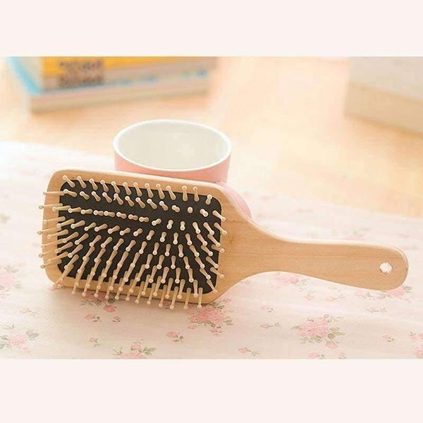 Planet Gates Hair Comb Brush Natural Bristle Anti-static Curly Wood Handle Hair Care Styling Comb Radial Brush Hairdressing Tool