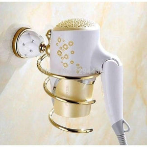 Planet Gates hair dryer Bathroom Accessories Sets Crystal Brass Gold Bathroom Hardware Sets Wall Mounted Bathroom Products
