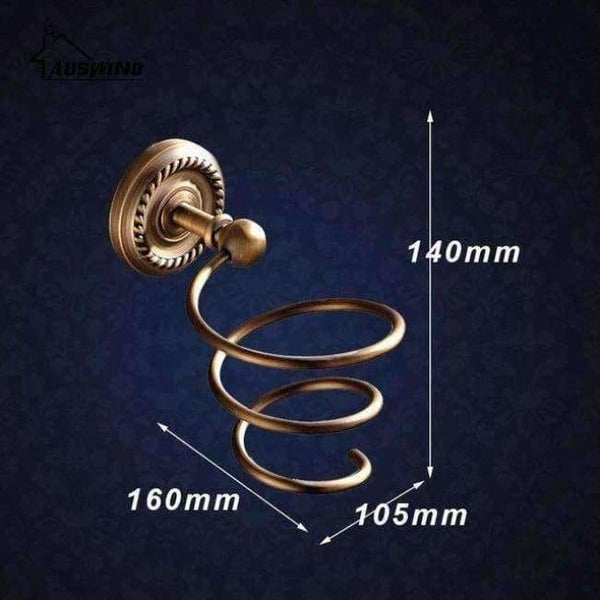 Planet Gates hair dryer holder Antique Carved Bathroom Hardware Sets Solid Brass European Bathroom Accessories Set Brushed Bathroom Products (shelf/towel Rack)