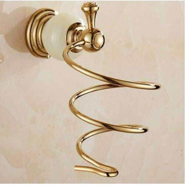 Planet Gates hair dryer holder / China Brass & Jade Bathroom Accessory Set,Paper Holder,Towel Bar,Soap basket,towel rack,towel ring Toilet brush bathroom hardware set