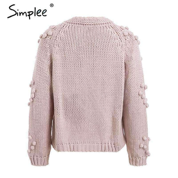 Planet Gates Hairball knitted cardigan Casual o neck long sleeve pink cardigan jumper 2018 Autumn winter women sweater
