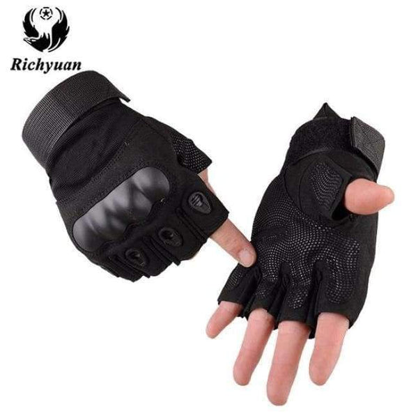 Planet Gates half black / L Us Military Tactical Gloves Outdoor Sports Army Full Finger Combat Motocycle Slip-resistant Carbon Fiber Tortoise Shell Gloves
