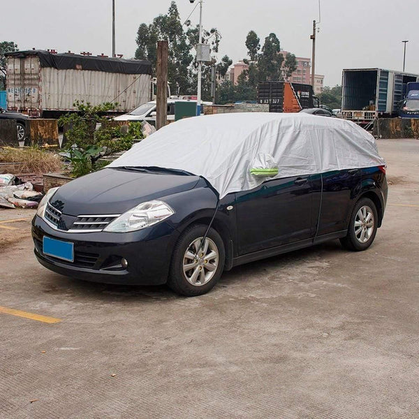 Planet Gates Half Car Cover Sun UV Snow Dust Rain Resistant Durable Covers 3.2Mx1.75M Automobile Accessories For Car Care