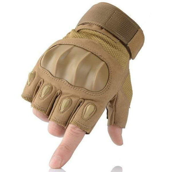 Planet Gates Half finger Brown / L / China Touchscreen PU Leather Motorcycle Hard Knuckle Full Finger Gloves Protective Gear Racing Biker Riding Motorbike Moto Motocross