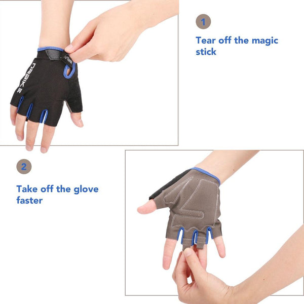 Planet Gates Half Finger Cycling Bike Gloves with Absorbing Sweat Design for Men and Women Bicycle Riding Outdoor Sports Accessories