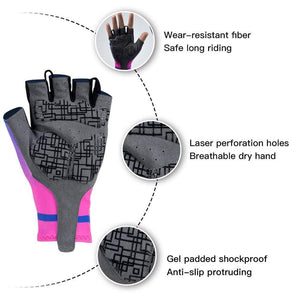 Planet Gates Half Finger Cycling Gloves Gel Pad Shockproof Cycling Gloves Breathable Bike Gloves No Velcro Biking Gloves Road MTB