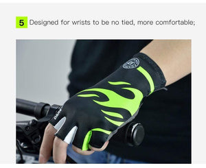 Planet Gates Half Finger Cycling Gloves Gel Pad Shockproof Cycling Gloves Breathable Bike Gloves No Velcro Biking Gloves Road MTB