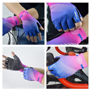 Planet Gates Half Finger Cycling Gloves Gel Pad Shockproof Cycling Gloves Breathable Bike Gloves No Velcro Biking Gloves Road MTB
