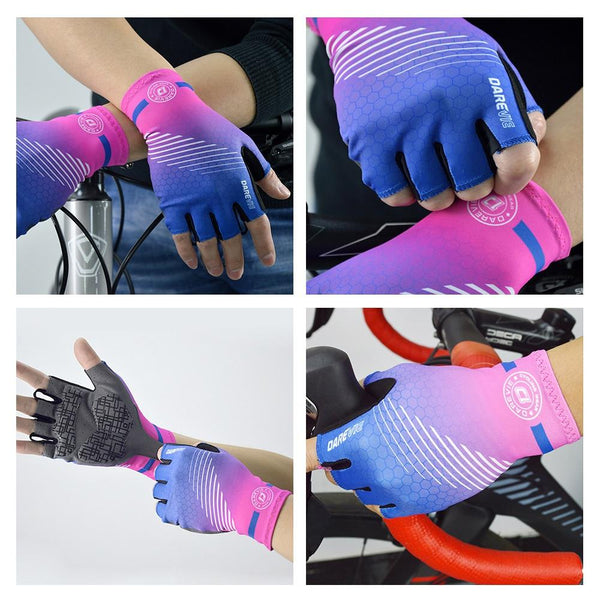 Planet Gates Half Finger Cycling Gloves Gel Pad Shockproof Cycling Gloves Breathable Bike Gloves No Velcro Biking Gloves Road MTB