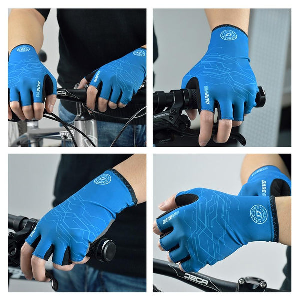 Planet Gates Half Finger Cycling Gloves Gel Pad Shockproof Cycling Gloves Breathable Bike Gloves No Velcro Biking Gloves Road MTB