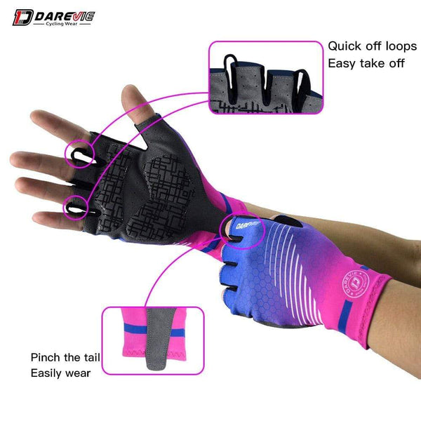 Planet Gates Half Finger Cycling Gloves Gel Pad Shockproof Cycling Gloves Breathable Bike Gloves No Velcro Biking Gloves Road MTB