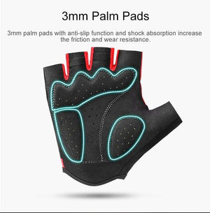 Planet Gates Half Finger Cycling Gloves Sport Fitness Racing MTB Bike Gloves Summer Men Women Riding Thickened Palm Pad Bicycle Gloves