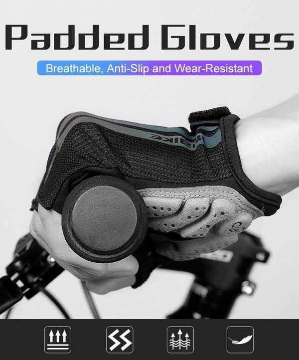 Planet Gates Half Finger Cycling Gloves Sport Fitness Racing MTB Bike Gloves Summer Men Women Riding Thickened Palm Pad Bicycle Gloves