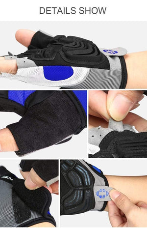 Planet Gates Half Finger Cycling Gloves Sport Fitness Racing MTB Bike Gloves Summer Men Women Riding Thickened Palm Pad Bicycle Gloves