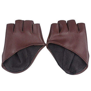 Planet Gates Half Finger Fingerless PU Leather Gloves Lady Driving Show Pole Dance  Mittens for Women Men Free Shipping