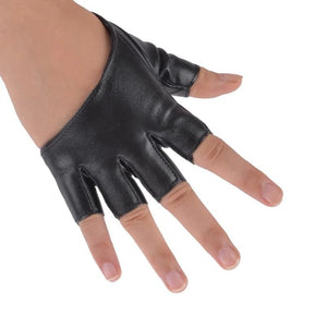 Planet Gates Half Finger Fingerless PU Leather Gloves Lady Driving Show Pole Dance  Mittens for Women Men Free Shipping
