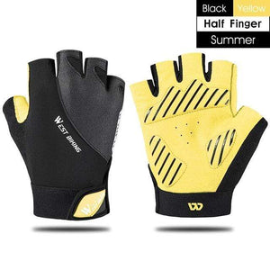 Planet Gates Half Finger Yellow / XXL / China Summer Cycling Gloves MTB Mountain Road Bike Half Finger Gloves Men Women Bicycle Gym Fitness Non-slip Sports Gloves