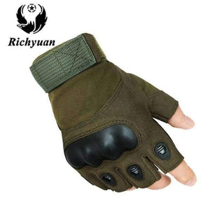 Planet Gates half green / L Us Military Tactical Gloves Outdoor Sports Army Full Finger Combat Motocycle Slip-resistant Carbon Fiber Tortoise Shell Gloves