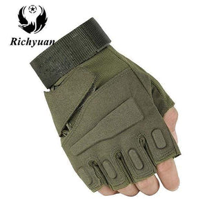 Planet Gates half green / M Military Tactical Gloves Outdoor Sports Army Full Finger Combat Motocycle Slip-resistant Carbon Fiber Tortoise Shell Gloves