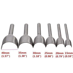 Planet Gates Half Round New Leather Craft Tools Half Round V Shaped Cutter Punch Leather Handmade Craft Tools Punching Hand Tools 6Pcs/set 15mm-40mm