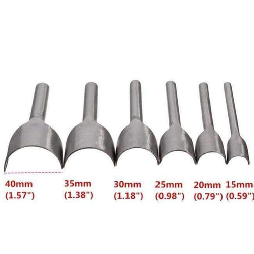 Planet Gates Half Round New Leather Craft Tools Half Round V Shaped Cutter Punch Leather Handmade Craft Tools Punching Hand Tools 6Pcs/set 15mm-40mm