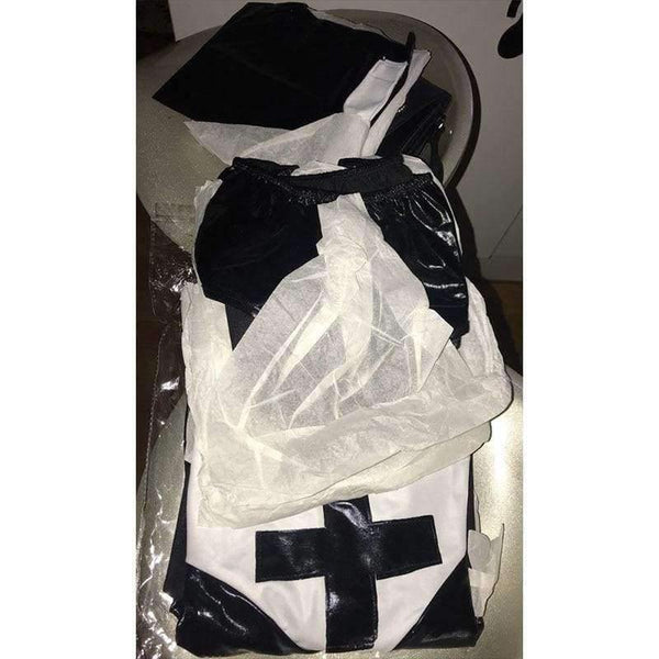 Planet Gates Halloween cosplay M, L, XL Fashion Black Women sexy nun costume Vinyl Leather Cosplay Halloween Costume W850640