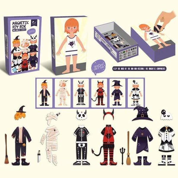 Planet Gates Halloween Kids Magnetic Human Body Cognitive DIY Puzzles Early Learning Educational Toy Montessori Funny Gift For Children Dressing Jigsaw