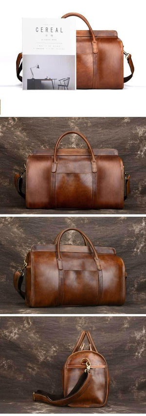Planet Gates Hand Luggage Unisex Travel Bag Carry Packing Men Vintage Bag  Men Duffel Genuine Cow Leather Handbag LY48