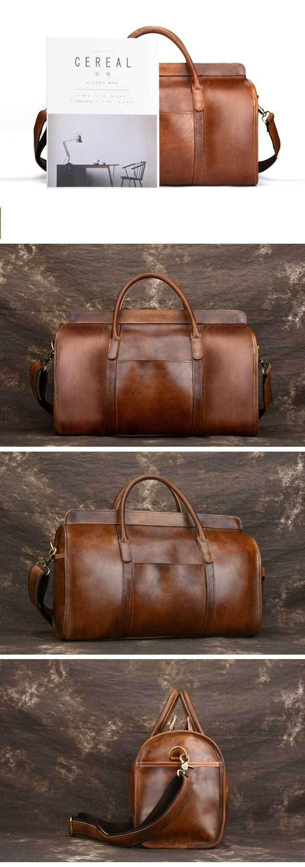 Planet Gates Hand Luggage Unisex Travel Bag Carry Packing Men Vintage Bag  Men Duffel Genuine Cow Leather Handbag LY48