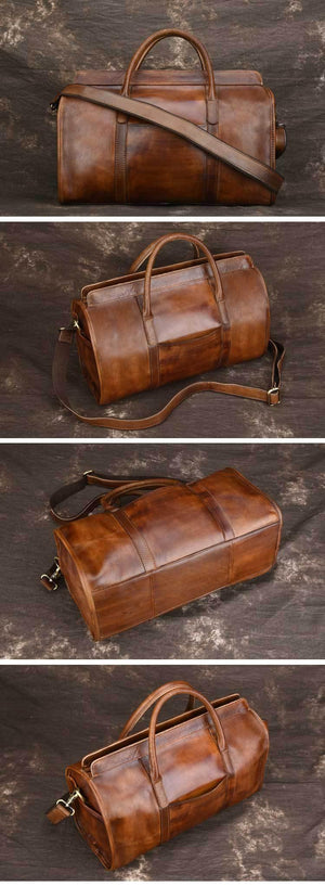 Planet Gates Hand Luggage Unisex Travel Bag Carry Packing Men Vintage Bag  Men Duffel Genuine Cow Leather Handbag LY48