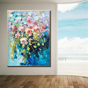 Planet Gates Hand-painted Floral Purple Abstract Oil Painting Modern Wall Art Living Room No Frame Picture Home Decoration Painting