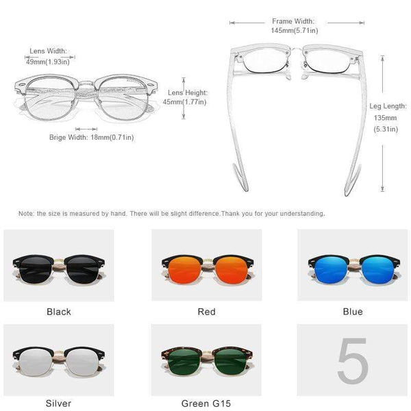 Planet Gates Handmade 2021 Black Walnut Wooden Sunglasses Men Polarized UV400 Protection Semi-Rimless Retro Eyewear Women Oculos