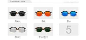 Planet Gates Handmade 2021 Black Walnut Wooden Sunglasses Men Polarized UV400 Protection Semi-Rimless Retro Eyewear Women Oculos