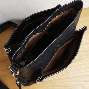 Planet Gates Handmade leather men's shoulder messenger bag first layer cowhide retro vertical men's bag casual tide