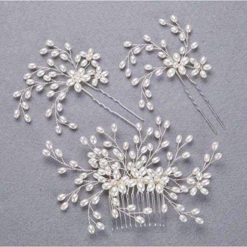 Planet Gates Handmade Simulated Pearl Bead Bridal Hair Flower Hair Jewelry Prom Hair Comb Headpieces Women Girl Wedding Hair Accessories