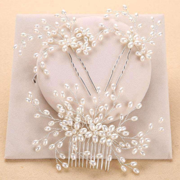 Planet Gates Handmade Simulated Pearl Bead Bridal Hair Flower Hair Jewelry Prom Hair Comb Headpieces Women Girl Wedding Hair Accessories