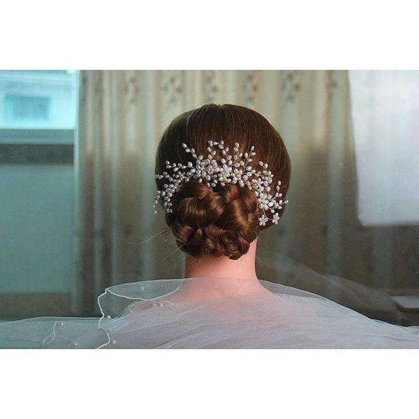 Planet Gates Handmade Simulated Pearl Bead Bridal Hair Flower Hair Jewelry Prom Hair Comb Headpieces Women Girl Wedding Hair Accessories