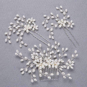 Planet Gates Handmade Simulated Pearl Bead Bridal Hair Flower Hair Jewelry Prom Hair Comb Headpieces Women Girl Wedding Hair Accessories