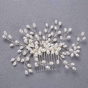 Planet Gates Handmade Simulated Pearl Bead Bridal Hair Flower Hair Jewelry Prom Hair Comb Headpieces Women Girl Wedding Hair Accessories
