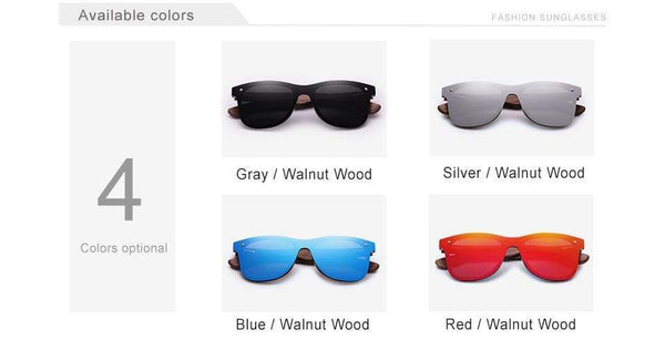 Planet Gates Handmade Sunglasses Men Polarized Walnut Wooden Eyewear Women Mirror Vintage Oculos de sol masculino UV400