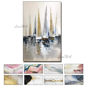 Planet Gates Handpainted Oil Painting On Canvas Color Sea Boat Oil Painting Abstract Modern Canvas Wall Art Living Room Decor Picture